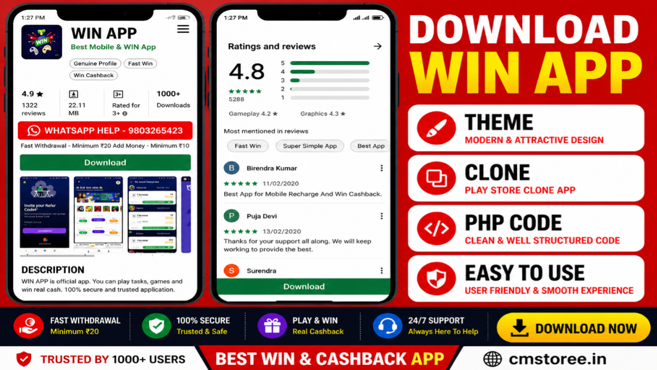 Play Store Clone PHP Script – Full Responsive Theme & App Landing Page