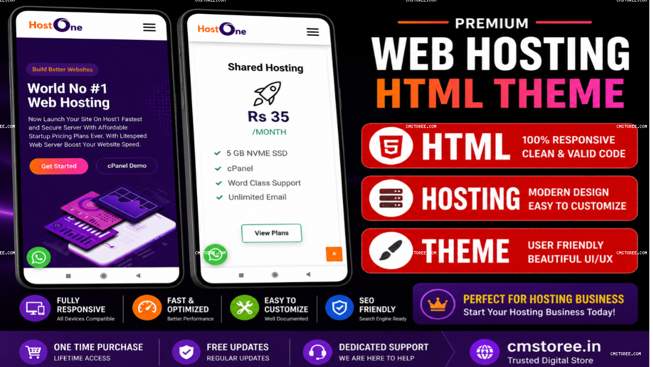 Host1 Web Hosting HTML Landing Page Template – Responsive & SEO Friendly