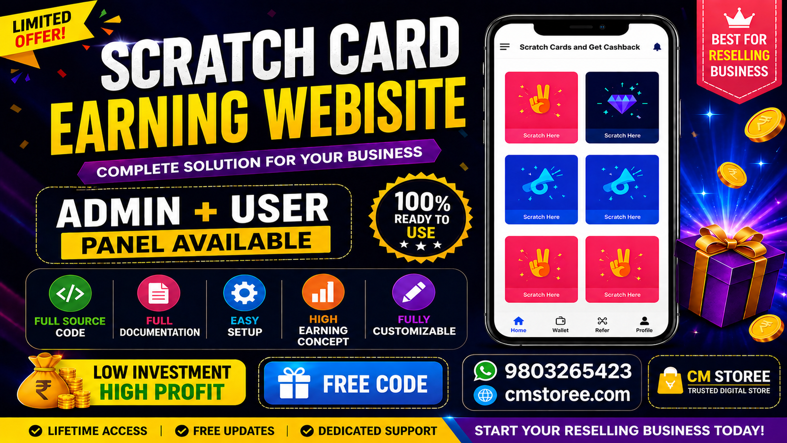 Free Scratch Card Earning Website Source Code  Admin + User Panel Full PHP Script