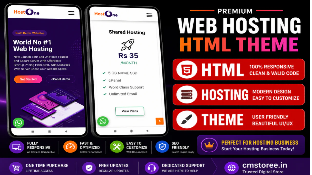 35 Host1 Web Hosting HTML Landing Page Template – Responsive & SEO Friendly