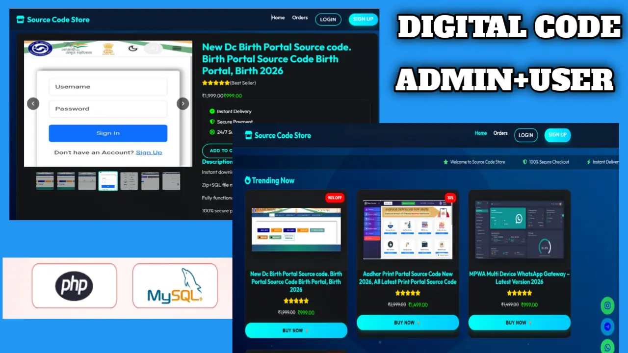 All-in-One Digital Portal Source Code Admin + User Panel