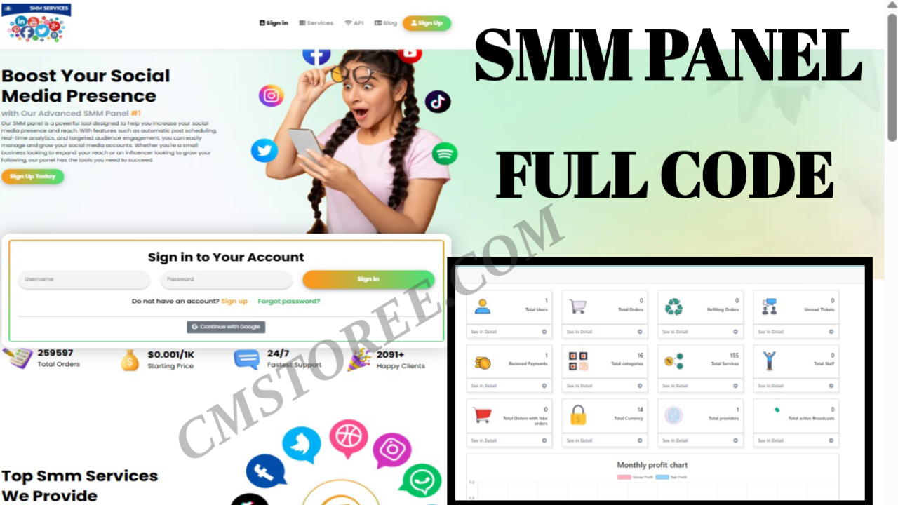 Advanced SMM Panel Full Source Code – With API Integration, Dashboard & Login System