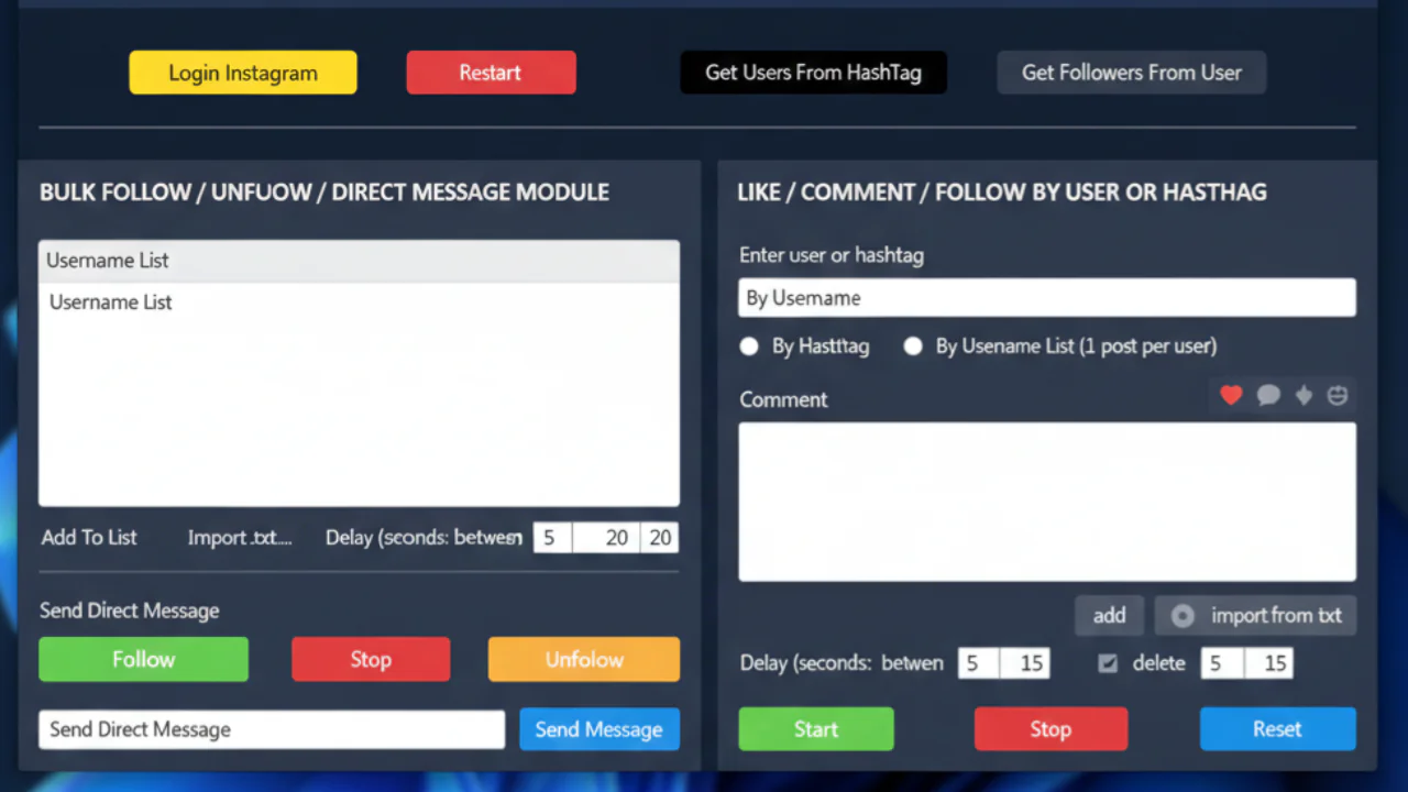 Instabot Pro v7.3.0 Automation pc software