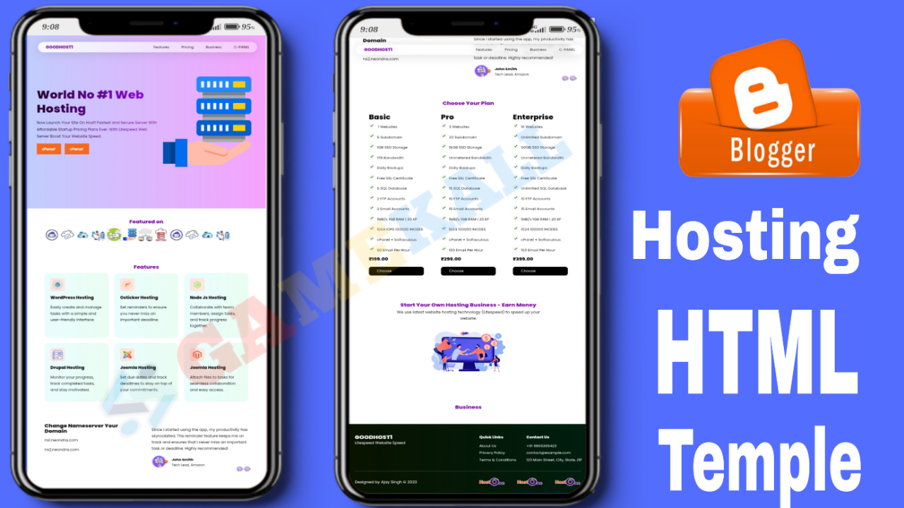 Hosting Tamplet Blogger HTML