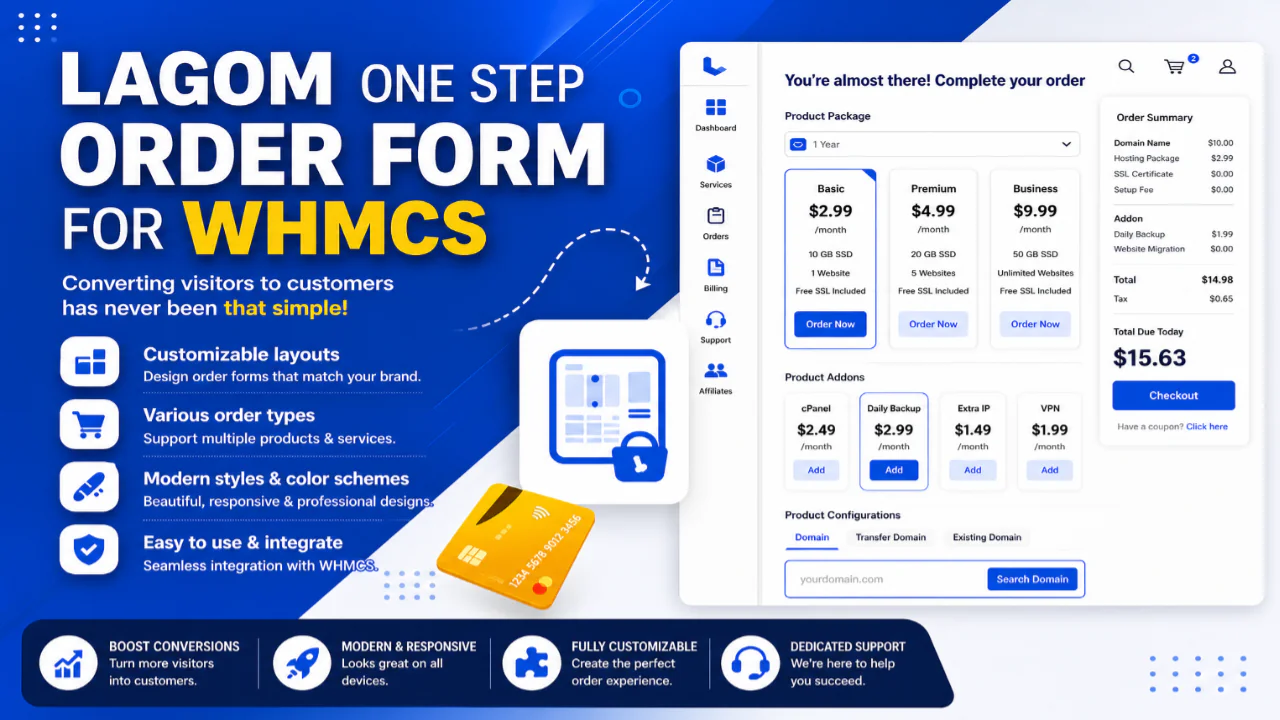 36 Lagom One Step Order Form for WHMCS – High-Converting Checkout Experience